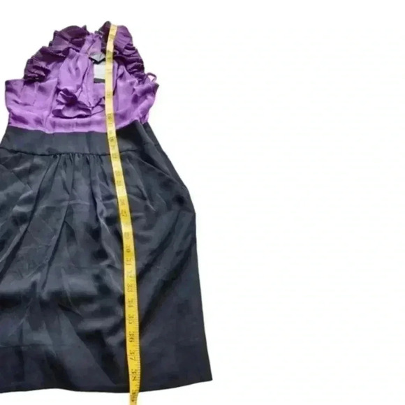 Bcbgmaxazria Dress Black Orchid Silk Ruffles Whimsigoth New With Tags Women's 6 - Picture 16 of 16